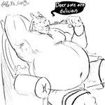 after_vore anthro antlers armpit_hair beard biceps body_hair bottomwear chair chest_hair clothing digestion facial_hair furniture horn jewelry male morbidly_obese musclegut muscular navel necklace nipples obese overweight rumbling_stomach shirtless shorts solo thick_thighs vore wide_hips pacific_coyote nintendo pokemon ray_(calidragon06) charizard deer generation_1_pokemon mammal pokemon_(species) 2023 hi_res