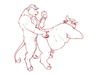 2_horns 5_fingers anal anal_penetration anthro anthro_on_anthro anthro_penetrated anthro_penetrating anthro_penetrating_anthro balls biped bodily_fluids bodyguard_position cloven_hooves cum cum_string digitigrade duo ear_piercing eyes_closed facial_piercing fingernails fingers from_behind_position gauge_piercing gauged_ear genital_fluids genitals hooves horn humanoid_genitalia humanoid_penis intraspecies male male/male male_penetrated male_penetrating male_penetrating_male muscular muscular_anthro muscular_male nails nipples nose_piercing nose_ring nude nude_anthro nude_male open_mouth overweight overweight_anthro overweight_male pecs penetration penile penile_penetration penis penis_in_ass piercing ring_piercing sex side_view simple_background standing standing_sex tail tail_grab tail_pull white_background kronexfire european_mythology greek_mythology minotaur_hotel mythology asterion_(minotaur_hotel) storm_(minotaur_hotel) bovid bovine mammal minotaur 4:3 absurd_res digital_drawing_(artwork) digital_media_(artwork) hi_res monochrome sketch