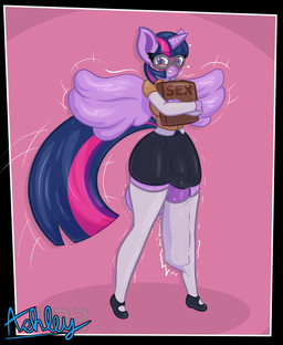 animal_genitalia animal_penis anthro balls big_balls big_breasts big_penis biped blush book breasts clothed clothing embarrassed equine_genitalia equine_penis erection fur genitals gynomorph hair holding_book holding_object horn huge_penis intersex legwear looking_at_viewer multicolored_hair penis purple_body purple_fur purple_hair simple_background smile solo stockings tail teeth text topwear wings ashley432 friendship_is_magic hasbro my_little_pony mythology twilight_sparkle_(mlp) equid equine horse mammal mythological_creature mythological_equine pony unicorn winged_unicorn colored digital_drawing_(artwork) digital_media_(artwork) english_text hi_res shaded signature watermark