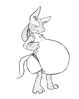 belly big_belly overweight simple_background white_background saphiros nintendo pokemon generation_4_pokemon lucario pokemon_(species) 2015 monochrome