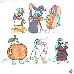 anthro big_breasts breasts claws clothed clothing costume dress_up female halloween_costume hat headgear headwear holidays huge_breasts magic_user non-mammal_breasts simple_background witch witch_hat drxii halloween kobold_quest blueberry_kobold gooseberry_kobold kobold reptile scalie vampire 1:1 2020 digital_media_(artwork) hi_res