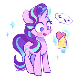 blush cutie_mark dialogue envelope eyelashes female feral hair happy heart_symbol holding_object holidays horn interrobang levitation magic makeup mascara multicolored_hair nude open_mouth purple_eyes purple_hair simple_background solo sparkles speech_bubble standing surprised text two_tone_hair white_background celebi-yoshi friendship_is_magic hasbro my_little_pony mythology valentine's_day starlight_glimmer_(mlp) equid equine mammal mythological_creature mythological_equine unicorn 1:1 2018 english_text full-length_portrait portrait signature