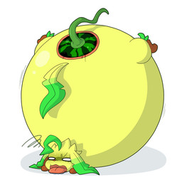 ambiguous_gender anal anal_penetration anus anus_only belly big_belly extreme_penetration food food_fetish food_in_ass food_insertion food_play fruit huge_belly hyper hyper_belly hyper_insertion improvised_dildo improvised_sex_toy melon penetration plant ridiculous_fit simple_background solo watermelon white_background dlrowdog nintendo pokemon eeveelution generation_4_pokemon leafeon pokemon_(species) 1:1
