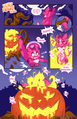 anthro bdsm blush bondage bound dialogue dragged eyebrows eyelashes eyes_closed feet female food fruit heart_symbol holidays horn laugh markings moon nipples nude nudist plant pumpkin questionable_consent restrained restrained_by_tentacles solo tail tapering_tail tentacles text thick_tail tickle_tourture tickling tribal tribal_markings kemotobi halloween tabia_(kemotobi) elemental_creature flora_fauna kobold scalie comic english_text hi_res nonbinary_(lore)