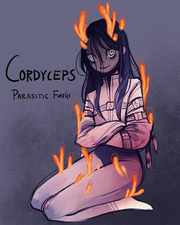 clothed clothing female footwear fungus hair hypnotic_eyes kneeling mind_control monster_girl_(genre) not_furry panties parasite restraints simple_background socks solo spiral spiral_eyes straitjacket text topwear underwear feefal funguary cordyceps elemental_creature elemental_humanoid fungi_fauna fungi_humanoid humanoid mammal 4:5 digital_media_(artwork) english_text hi_res