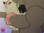 anthro balls beard big_balls big_penis blush erection facial_hair genitals humanoid_hands male mature_male penis solo doritomon ghibli pom_poko inugami_gyoubu_(pom_poko) canid canine mammal raccoon_dog tanuki 2023 absurd_res hi_res