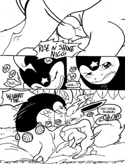 anal anal_penetration animal_genitalia animal_penis blush canine_genitalia canine_penis dialogue drunk duo erection feral forced genitals knot larger_penetrated larger_sub male male/male male_penetrated male_penetrating male_penetrating_male pain penetration penis rape sex size_difference submissive substance_intoxication surprise_buttsex surprise_sex surprised tail tapering_penis text young young_feral tderek99 nintendo pokemon fan_character fever_(nicobay) nicobay skrien bayleef canid canine eeveelution flareon generation_1_pokemon generation_2_pokemon mammal pokemon_(species) umbreon comic english_text monochrome multiple_scenes