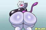 anthro ass_clapping big_breasts big_butt blush bottom_heavy breasts butt butt_clap butt_focus clapping clothed clothing embarrassed female freckled_face freckles hair holowear_(pokemon) huge_breasts huge_butt huge_hips huge_thighs looking_at_viewer narrowed_eyes presenting purple_body rear_view red_eyes short_stack solo tail text thick_thighs top_heavy white_hair wide_hips al_gx nintendo pokemon pokemon_unite megan_(al_gx) generation_1_pokemon legendary_pokemon mammal mewtwo pokemon_(species) 2d_animation 3:2 animated digital_media_(artwork) hi_res motion_tweening short_playtime