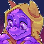 amorphous anthro dripping goofur male purple_body slime solo mrlfrk drex_(wastelander_drex) alien goo_creature 1:1 animated digital_media_(artwork) low_res pixel_(artwork) short_playtime