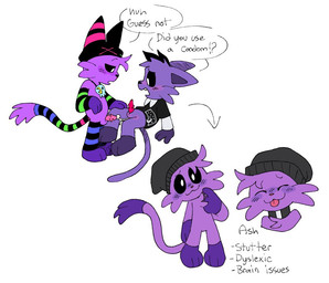 anal anthro armwear balls beanie beanie_only black_sclera bodily_fluids bottomless clothed clothing cum cum_in_ass cum_inside cum_string dialogue fur furgonomics genital_fluids genitals gloves_(marking) hat hat_only headgear headgear_only headwear headwear_only jewelry leg_markings legwear male male/male markings mostly_nude necklace penile_spines penis pupils purple_body purple_fur socks_(marking) tail text tongue tongue_out white_pupils pachi_rizuu mob_entertainment poppy_playtime smiling_critters ash_(pachi_rizuu) fan_character skullnap_(pachi_rizuu) domestic_cat felid feline felis mammal 2024 character_name english_text