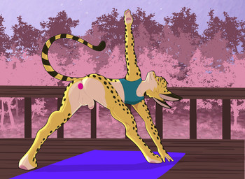 anus ass_up balls butt butt_focus genitals male penis plug_(sex_toy) presenting presenting_hindquarters sex_toy spread_anus spreading stretching yoga hirokitty felid feline mammal serval absurd_res hi_res