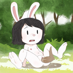 anthro black_eyes black_hair bodily_fluids brown_penis butt clitoris disembodied_penis duo eyebrows feet female flat_chested forest forest_background fur genital_fluids genitals grass hair loli male male/female nature nature_background navel nipples nude open_mouth penetration penis plant precum sex sitting soles solo_focus tongue tree vaginal vaginal_fluids vaginal_penetration vulva white_body white_fur young young_anthro hua113 elinor_wonders_why pbs elinor_rabbit human lagomorph leporid mammal rabbit 2022 digital_media_(artwork)