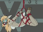 anthro ball_gag bdsm belly blonde_hair blue_eyes blush bondage bouncing_breasts bound breasts brown_nipples detailed_background dungeon ear_twitch female gag hair hands_behind_back hooves inner_ear_fluff looking_at_viewer nipples nude red_ball_gag restraints rope rope_bondage rope_harness scut_tail short_tail side_view solo spots suspension suspension_bondage tail tan_body tuft unguligrade white_belly sufficient_(artist) roadkill_(sufficient) deer mammal 2022 4:3 animated digital_media_(artwork) full-length_portrait portrait short_playtime