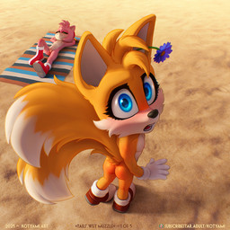 2_tails accessory anthro anthro_focus anus armwear beach beach_towel being_watched bent_arm bent_leg big_tail blue_eyes blush blushing_at_viewer body_blush boots bracelet butt butt_blush casual_nudity cheek_blush closed_smile clothing confusion countershade_torso countershading curled_tail day detailed_eyes dipstick_tail duo embarrassed emotional excited exhibitionism extended_leg eyelashes face_focus female female_anthro femboy fingers flat_chested flower flower_accessory flower_hair_accessory flower_in_hair fluffy fluffy_tail flustered footwear footwear_only fur fur_tuft genitals gloves gold_(metal) gold_bracelet gold_jewelry green_eyes hair hair_accessory hairband half-closed_eyes hands_above_head hands_behind_head handwear head_on_arm head_on_hands high-angle_view humanoid_genitalia humanoid_vulva imminent_sex interspecies iris jewelry light looking_at_another looking_at_viewer looking_back looking_back_at_viewer looking_pleasured looking_up looking_up_at_viewer lying lying_on_ground male male_anthro male_focus markings mostly_nude mostly_nude_anthro mostly_nude_female mostly_nude_male mouth_closed multi_tail multicolored_body narrowed_eyes naughty_face navel nipples nude nude_anthro nude_female nude_male nudist offscreen_character on_back on_ground open_mouth outdoor_nudity outside peeping perineum perspective perspective_shot pink_body pink_genitals plant plump_labia pronounced_browridge public public_nudity pupils red_clothing red_footwear sand scared shoes shoes_only short short_body small_butt smile solo_focus standing stare summer surprised tail tail_markings tail_tuft teeth text tongue towel tuft turned_around turned_back two_tone_body vulva vulva_blush white_armwear white_body white_clothing white_footwear white_gloves white_handwear wide_eyed wristband yellow_body yellow_butt young young_anthro young_female young_male kotyami sega sonic_the_hedgehog_(film) sonic_the_hedgehog_(series) amy_rose background_character miles_prower canid canine eulipotyphlan fox hedgehog mammal red_fox true_fox 1:1 2026 artist_name colored detailed digital_media_(artwork) english_text lighting shaded soft_shading url