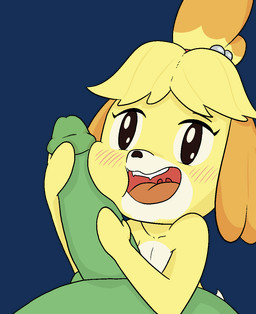 accessory anthro balls bell blush duo fangs female first_person_view genitals green_body green_skin hair_accessory hug hugging_another hugging_penis male male/female penis penis_on_face simple_background teeth toony yellow_body happy_harvey animal_crossing nintendo anon isabelle_(animal_crossing) canid canine canis domestic_dog human mammal alpha_channel hi_res