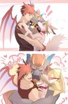 anthro beard chibi clothing facial_hair group hair horn hug kissing kissing_cheek male male/male membrane_(anatomy) membranous_wings red_hair shirt size_difference tail tank_top topwear trio wings yellow_eyes ge5ajtqitgcpx0m anothereidos_of_dragon_vein_r mythology amorey barboros_(anothereidos_r) gaia_(anothereidos_r) canid dragon humanoid japanese_kobold kobold mammal mythological_creature mythological_scalie scalie absurd_res hi_res