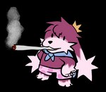 anthro drugs humor joke male marijuana shitpost simple_background smoking solo transparent_background young b00b00keys bandai_namco klonoa_(series) mario_smoking_weed ralsei_smoking_blunt fan_character kk_(klonoaking) domestic_cat felid feline felis hybrid mammal alpha_channel hi_res meme