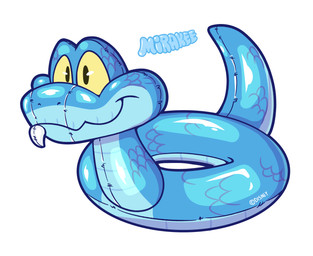 blue_body blue_scales fangs feral glistening glistening_body happy inflatable inner_tube latex male pool_float pool_toy scales simple_background smile solo swim_ring teeth text text_on_body white_background yellow_eyes mirakee disney zootopia zootopian gary_de'snake inanimate_object pit_viper reptile scalie snake viper hi_res