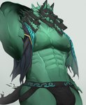 abs anthro biceps clothing green_body jockstrap male multi_head muscular muscular_anthro muscular_male nipples pecs simple_background solo tongue tongue_out underwear ryandidindoome epic_games european_mythology fortnite greek_mythology mythology versace cerberus_(fortnite) canid canid_demon canine cerberus demon hellhound mammal mythological_canine mythological_creature hi_res