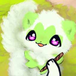ambiguous_gender blep blunt dot_nose drugs feral fluffy fur green_body green_fur holding_blunt holding_object marijuana markings pink_eyes solo tongue tongue_out tuft snoiifoxxo nintendo pokemon felid feline generation_9_pokemon mammal pokemon_(species) sprigatito 1:1 digital_media_(artwork) digital_painting_(artwork) hi_res painting_(artwork)