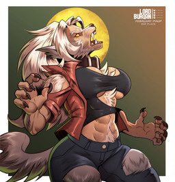 abs anthro big_breasts bottomwear breast_expansion breasts clothing collar expansion female full_moon hair human_to_anthro jacket lips mid_transformation moon muscular muscular_anthro muscular_female pants solo species_transformation text topwear torn_bottomwear torn_clothing torn_pants transformation white_hair yellow_eyes lordburqan deadlock_(game) mythology valve lilah_silver canid canine mammal mythological_canine mythological_creature werecanid werecanine werecreature werewolf english_text hi_res