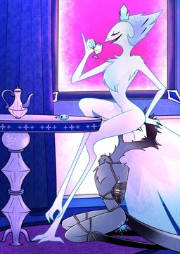 anal anthro arms_tied bdsm bound container cup duo facesitting feathers forniphilia grey_body grey_feathers male male/male sex_toy sitting_on_another tea_cup vibrator white_body white_feathers tonibienmonii hellaverse helluva_boss andrealphus_(helluva_boss) stolas_(helluva_boss) avian bird owl owl_demon absurd_res hi_res