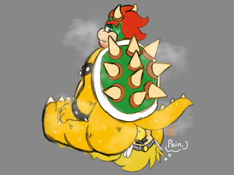 anthro blush bodily_fluids butt duo facesitting male male/male musk musky_butt sitting sitting_on_another stubble sweat sweaty_body sweaty_butt sweaty_legs sweaty_thighs thought_bubble anonymous_artist mario_bros nintendo bowser rawk_hawk avian bird koopa scalie 4:3 hi_res sketch