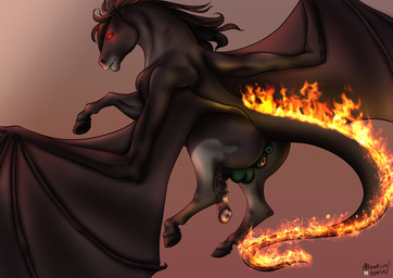 animal_genitalia animal_penis animal_vulva anus backsack balls equine_anus equine_genitalia equine_penis equine_vulva feral fire flaccid flaming_tail genitals glowing glowing_eyes herm hooves intersex looking_back mane membrane_(anatomy) membranous_wings penis rear_view red_eyes solo tail vulva wings attention_horse mythology artemis_(drakengarth) draconic_equine dragon equid equine horse mammal mythological_creature mythological_equine mythological_scalie pegasus scalie absurd_res hi_res