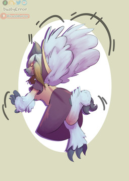 black_claws claws clothing dress fur fur_growth growth motion_lines simple_background solo species_transformation transformation dustyerror nintendo pokemon canid canine canis domestic_dog generation_6_pokemon mammal mega_absol mega_evolution pokemon_(species) absurd_res hi_res watermark