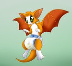 anthro bodily_fluids clothed clothing diaper digitigrade female flying genital_fluids open_mouth solo teeth unclean_diaper urine used_diaper wearing_diaper wet_diaper wetness_indicator wetting wings hodgepodgedl dust:_an_elysian_tail fidget_(elysian_tail) bat mammal nimbat hi_res