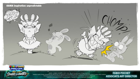 ambiguous_anthro ambiguous_gender anthro black_eyes boots calm chomp closed_frown clothed clothed_anthro clothed_female clothing copyright_symbol derp_eyes dress duo ear_ribbon eyebrows eyelashes eyes_closed featureless_crotch featureless_legs female female_anthro fist footwear frown frowning_at_viewer gradient_background grass grey_background grey_body grey_inner_ear grey_pawpads grey_skin hair half-closed_eyes hands_together jumping long_ears looking_at_viewer markings math mitten_hands mole_(marking) motion_lines mouth_closed musical_note musical_symbol narrowed_eyes noseless nude_ambiguous nude_anthro onomatopoeia pawpads plant scared sharp_teeth shirt shoes short_hair simple_background sound_effects speech_bubble straight_arms symbol teeth text thick_eyebrows thinking title toothy_smile topwear walking whistling white_boots white_clothing white_dress white_eyebrows white_eyes white_footwear white_hair white_shirt white_topwear white_wristband year fabio_pochet mario_bros mario_plus_rabbids_sparks_of_hope nintendo raving_rabbids rayman_(series) ubisoft kanya_(mario_plus_rabbids) lagomorph mammal rabbid 16:9 2023 4k absurd_res concept_art crossover digital_drawing_(artwork) digital_media_(artwork) english_description english_text hi_res multiple_scenes official_art widescreen