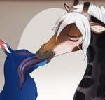 ambiguous_gender blush deep_kiss deep_tongue duo extreme_french_kiss eyes_closed feral french_kissing internal kissing long_tongue tongue tongue_out xray_view angellsview3 conditional_dnp crow_(kissybirb128) saren_(angellsview3) deer giraffe giraffid mammal hi_res