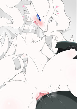 blue_eyes blush duo erection female fur genitals male nude offscreen_male penis sex simple_background vulva white_body white_fur satoumizu672 mythology nintendo pokemon dragon generation_5_pokemon legendary_pokemon mythological_creature mythological_scalie pokemon_(species) reshiram scalie zekrom hi_res