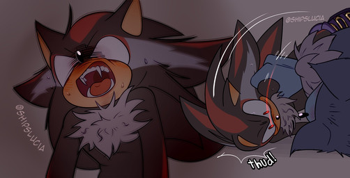 bite blood blush blush_lines bodily_fluids duo fangs fur male male/male shoulder_bite sweat sweatdrop teeth teeth_showing text shipslucia sega sonic_the_hedgehog_(series) sonic_unleashed shadow_the_hedgehog sonic_the_hedgehog sonic_the_werehog eulipotyphlan hedgehog mammal vampire werecreature wereeulipotyphlan werehog hi_res