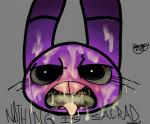 ambiguous_gender black_sclera blush bodily_fluids buckteeth crossgender cum cum_drip cum_in_mouth cum_inside cum_on_face disembodied_head dripping eyelashes genital_fluids machine solo teeth text tongue tongue_out bombay_(artist) five_nights_at_freddy's scottgames bonnie_(fnaf) weaver_bonnie animatronic lagomorph leporid mammal rabbit robot english_text signature