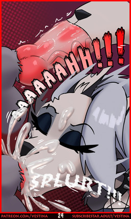 animal_genitalia animal_penis anthro anthro_on_anthro anthro_penetrated anthro_penetrating anthro_penetrating_anthro balls bodily_fluids canine_genitalia canine_penis close-up cum cum_in_mouth cum_inside cum_on_face cum_string duo ejaculation eyes_closed faceless_character faceless_male fellatio female female_focus female_penetrated genital_fluids genitals grey_body knot knotted_penis male male/female male_penetrating male_penetrating_female oral oral_penetration penetration penile penile_penetration penis penis_in_mouth saliva saliva_on_penis sex solo_focus text vein veiny_penis wet white_body vestina hellaverse helluva_boss mythology loona_(helluva_boss) vortex_(helluva_boss) canid canid_demon canine demon hellhound mammal mythological_canine mythological_creature 2025 absurd_res comic hi_res url