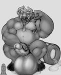 anthro balls big_balls erection genital_piercing genitals hairy hooves horn huge_balls humanoid_genitalia humanoid_penis hyper hyper_balls hyper_genitalia male musclegut muscular nipple_piercing nipples nude penis penis_piercing penis_pump piercing solo vacuum_pumping kenshiki666 bovid bovine cattle mammal samuel_(disambiguation) monochrome