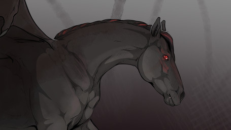 ambiguous_feral ambiguous_gender feral looking_at_viewer red_eyes side_view wings flamingtitania mythology artemis_(drakengarth) equid equine mammal mythological_creature mythological_equine pegasus vampire 16:9 absurd_res hi_res widescreen female_(lore)