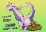 after_vore bone bones_in_feces disposal fatal_vore feces female female_pred green_eyes pooping remains skull text thick_thighs vore poisonsneksoffie mythology nintendo pokemon dragon generation_6_pokemon goodra mythological_creature mythological_scalie pokemon_(species) scalie english_text hi_res