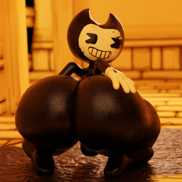 backsack balls big_butt black_body black_skin bow_tie butt cheeky clothing detailed_background genitals gloves handwear huge_butt huge_hips huge_thighs humanoid_genitalia hyper looking_at_viewer looking_back male not_furry smile solo thick_thighs toony white_bow_tie white_clothing white_gloves white_handwear wide_hips darkspite bendy_and_the_ink_machine demon 1:1 3d_(artwork) digital_media_(artwork) hi_res