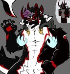 5_fingers abs anthro disembodied_hand fingers ghost_hand horn male muscular muscular_anthro muscular_male nude pec_grab pecs solo thiccturtles roblox canid canine canis mammal wolf hi_res