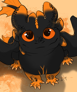 big_eyes claws feral first_person_view happy looking_at_viewer looking_up male markings orange_claws orange_eyes sitting sitting_on_ground smile smiling_at_viewer solo hamham5 dreamworks european_mythology how_to_train_your_dragon mythology cory_(corythenightfury) dragon fury_(httyd) mythological_creature mythological_scalie night_fury scalie western_dragon absurd_res hi_res