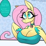 anthro big_breasts blank_expression breasts collar female hair hoof_hands hooves huge_breasts offering_to_another pink_hair raised_hoof solo lewdwhorse boobs?_wanna_touch_boobs? friendship_is_magic hasbro my_little_pony fluttershy_(mlp) equid equine horse mammal pony 1:1 meme