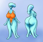 big_breasts big_butt blue_body breasts butt clothing female front_view nude orange_eyes rear_view solo swimwear tentacles jovi_cap animal_humanoid cephalopod cephalopod_humanoid coleoid decapodiform humanoid marine marine_humanoid mollusk mollusk_humanoid squid squid_humanoid hi_res