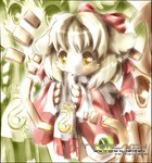 accessory anthro biped blush bow_(feature) bow_accessory bow_ribbon female hair_accessory hair_bow hair_ribbon ribbons solo standing yellow_eyes young young_anthro young_female tysontan lana_(characters) lana_(tatotake) bovid caprine mammal sheep