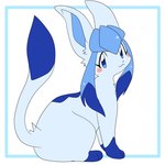 ambiguous_gender blue_body blue_eyes blue_fur blue_inner_ear_fluff blush dipstick_tail eyelashes fur inner_ear_fluff leg_markings looking_at_viewer markings simple_background sitting smile socks_(marking) solo tail tail_markings tuft white_background joeri_kunisaki nintendo pokemon eeveelution generation_4_pokemon glaceon pokemon_(species) 1:1 hi_res