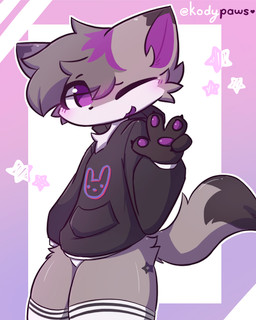 anthro femboy male smile smiling_at_viewer solo koda_kattt remy_pawz canid mammal