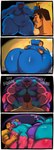 anthro big_butt blue_body blue_fur butt face_lick fur group hug huge_butt larva licking male male/male moobs multi_arm multi_limb multicolored_body multicolored_fur muscular muscular_male overweight overweight_anthro overweight_male purple_body purple_fur size_difference slightly_chubby slightly_chubby_male tongue tongue_out trio trashtoonz mob_entertainment poppy_playtime huggy_wuggy pj_pug-a-pillar arthropod canid canine canis caterpillar domestic_dog human humanoid insect mammal molosser monster pug small_molosser toy_dog wuggy_(poppy_playtime) 2022 hi_res