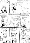 anthro bernielover blush canid canine clothing comic dialogue disney duo english_text female fox francine_pennington happy hi_res judy_hopps lagomorph leporid long_ears male mammal monochrome nick_wilde rabbit red_fox shocked simple_background size_difference speech_bubble surprise text texting true_fox white_background zootopia