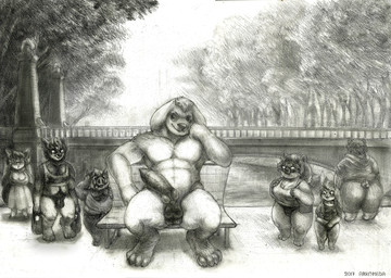 4_balls animal_genitalia animal_penis anthro apron aroused_onlooker balls barefoot being_watched bench big_breasts blush breasts bridge bulge butt canine_genitalia canine_penis cleavage clothed clothing detailed_background dress erection exhibitionism feet female floppy_ears fur genitals group hair hoodie looking_at_another looking_at_viewer male masturbation multi_balls multi_genitalia muscular nude on_bench open_mouth outside park paws penis plant public public_nudity river shirt sitting skimpy sky smile standing tongue topwear tree voyeur vulva water wool_(fur) arkomeda zot171 bear canid canine canis domestic_dog giant_panda lagomorph leporid mammal rabbit suid suine sus_(pig) wild_boar wolf 2016 2017 black_and_white graphite_(artwork) monochrome traditional_media_(artwork)
